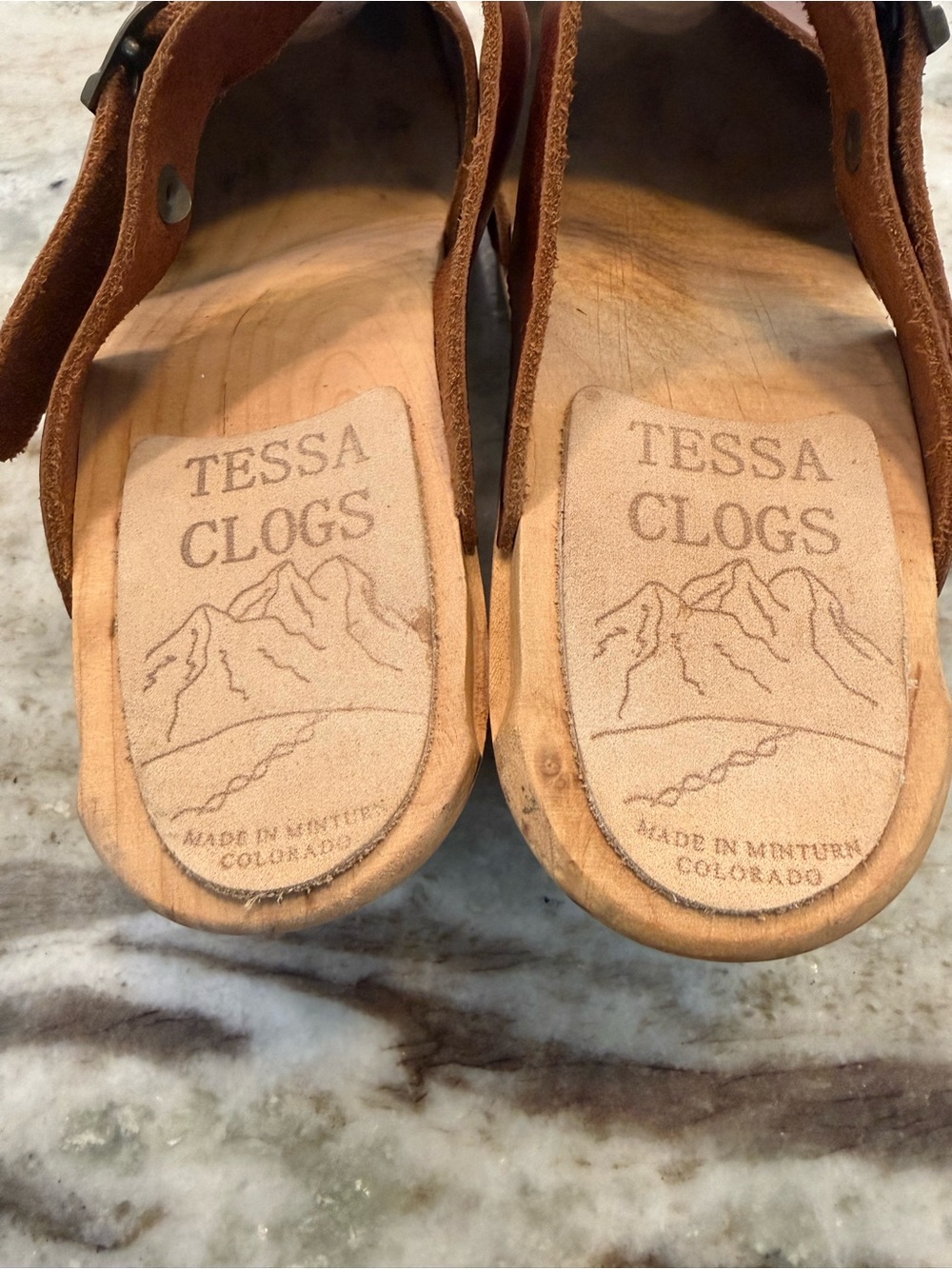 Tessa Clogs High Heel Tab Peep Toe Mikaela Sandal Clog size 40 US 8.5 / 9 - Picture 4 of 10